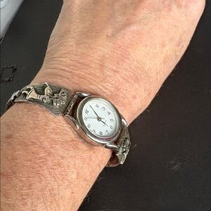 Native American vintage Navajo 925 sterling silver Kokopelli Adjustable Watch